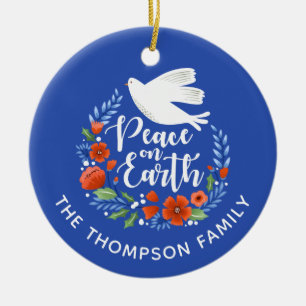 Modern Photo Christmas Ceramic Ornament