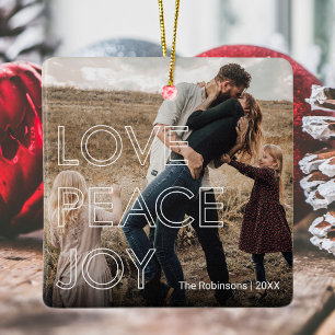 Modern Photo Christmas Ceramic Ornament