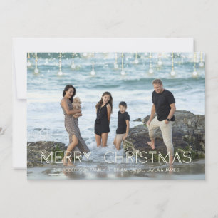 Modern photo Christmas elegant holiday lights Card