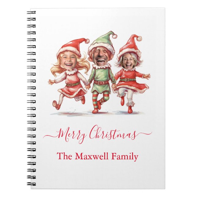 Modern Photo Christmas elves  Notebook (Front)