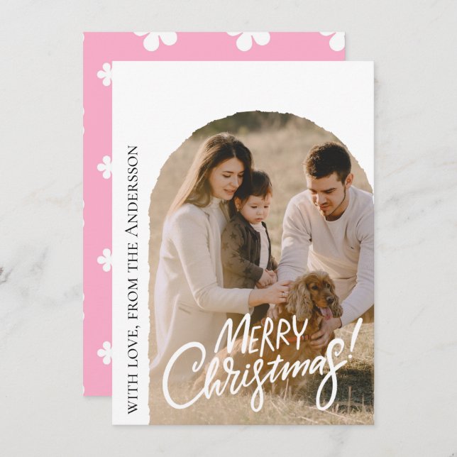 Modern Photo Christmas Holiday Card (Front/Back)