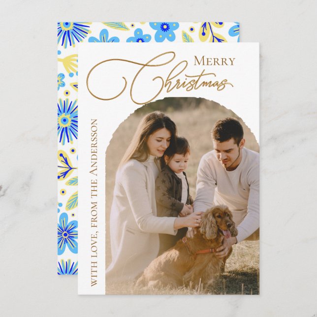 Modern Photo Christmas Holiday Card (Front/Back)