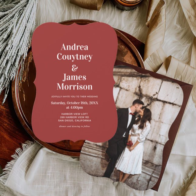 Modern Photo Christmas Wedding  Invitation (Creator Uploaded)