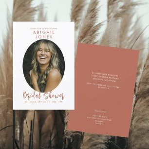 Modern Photo Cinnamon Bridal Shower  Invitation