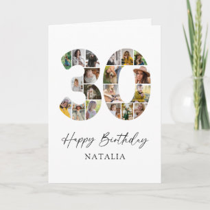 Modern Photo Collage 30th Birthday Card