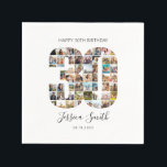 Modern Photo Collage 30th Birthday Napkin<br><div class="desc">Create your own personalised photo collage 30th birthday napkins featuring your favourite pictures in the shape of the number 30.</div>