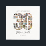 Modern Photo Collage 30th Birthday Napkin<br><div class="desc">Create your own personalised photo collage 30th birthday napkins featuring your favourite pictures in the shape of the number 30.</div>