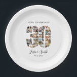 Modern Photo Collage 30th Birthday Paper Plate<br><div class="desc">Create your own personalised photo collage 30th birthday paper plates featuring your favourite pictures in the shape of the number 30.</div>