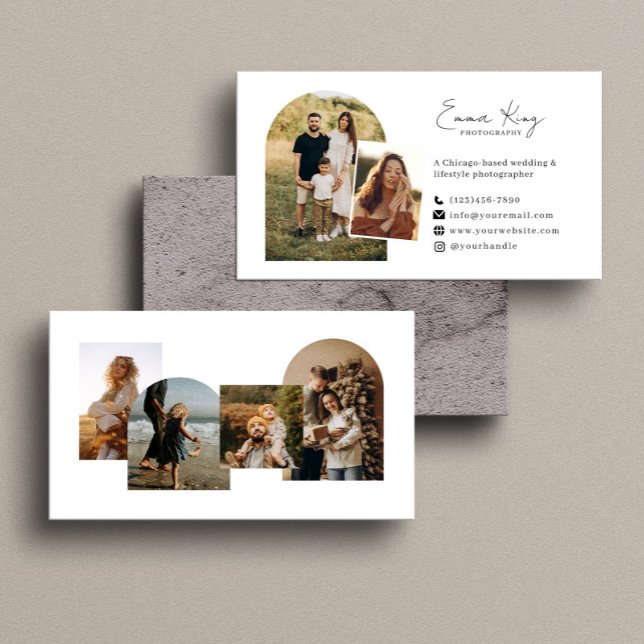 Modern Photo Collage 6 Arch Photos Photographer Business Card (Creator Uploaded)