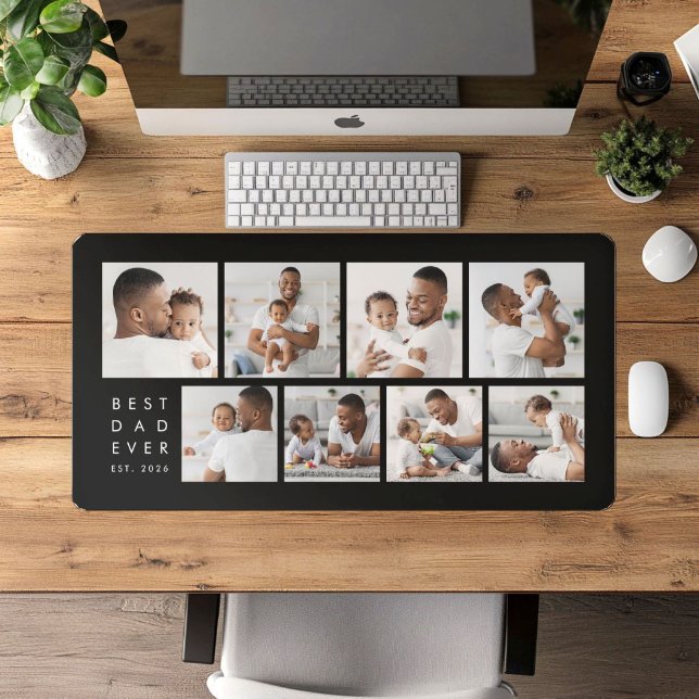 Modern Photo Collage Best Dad Ever Desk Mat (Modern Photo Collage Best Dad Ever Desk Mat)