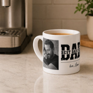 Modern Photo Collage  Best Dad Ever Espresso Mug