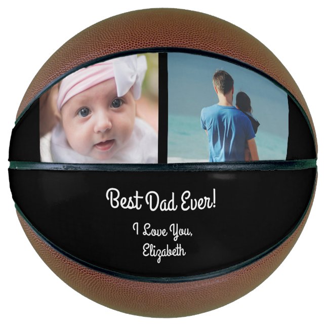 Modern Photo Collage Best Dad Ever Father's Day  Basketball (Front)