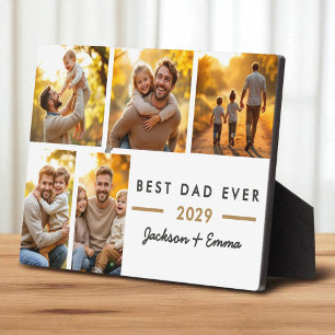 Modern Photo Collage Best Dad Ever Father's Day  Plaque