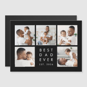 Modern Photo Collage Best Dad Ever Magnet Card