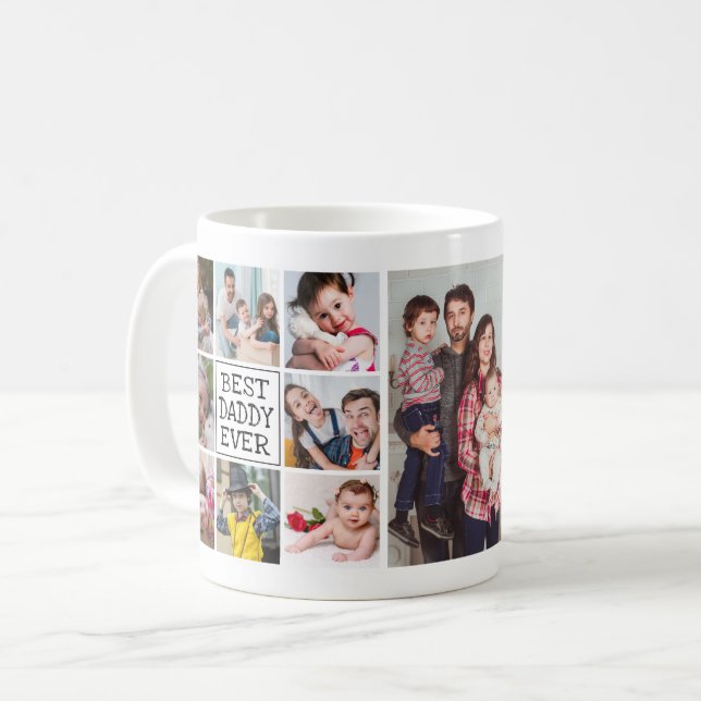 Modern Photo Collage  |  Best Daddy Ever Coffee Mug (Front Left)