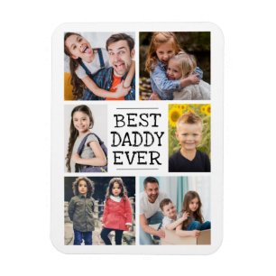 Modern Photo Collage Best Daddy Ever Magnet
