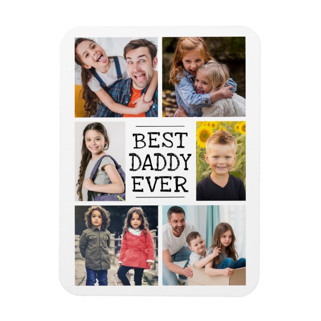 Modern Photo Collage  |  Best Daddy Ever Magnet (Vertical)