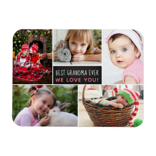 Modern Photo Collage Best Grandma Ever Magnet