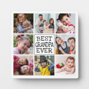 Modern Photo Collage Best Grandpa Ever Plaque