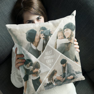 Modern Photo Collage 'Best MOM Ever'  Cushion