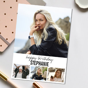 Modern Photo   Collage Birthday Greeting Card