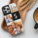 Modern photo collage black initial monogram<br><div class="desc">Modern photo collage black initial monogram design. A modern design multi photo design. Change the colour to customise. Part of a collection.</div>