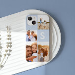 Modern photo collage black initial monogram iPhone 12 pro max case<br><div class="desc">Modern photo collage black initial monogram design. A modern design multi photo design. Change the colour to customise. Part of a collection.</div>