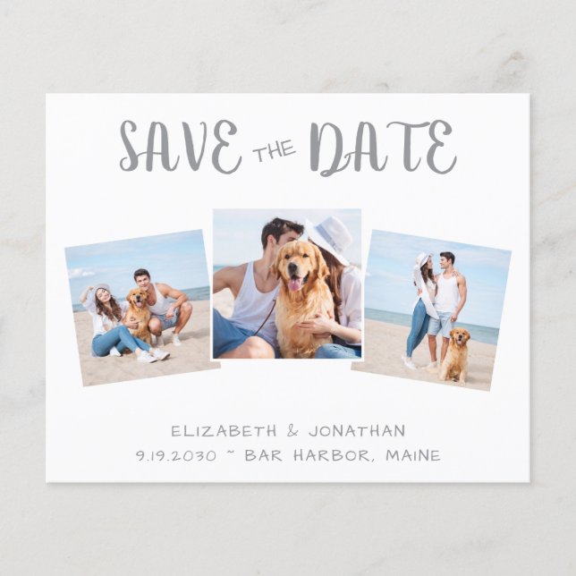 Modern Photo Collage Budget Save The Date (Front)