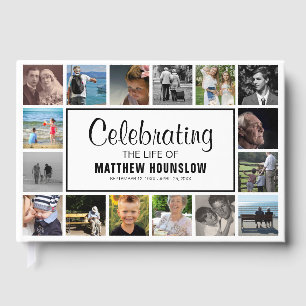 Modern Photo Collage   Celebrating the Life Of Guest Book