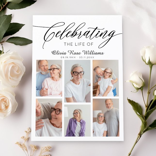 Modern Photo Collage Celebration Of Life Invitation (Creator Uploaded)