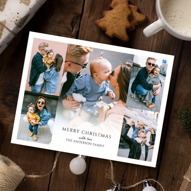 Modern Photo Collage Christmas Holiday Card (Creator Uploaded)