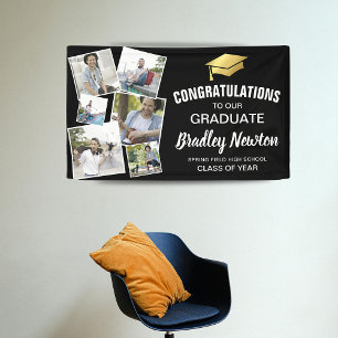 Modern Photo Collage Congratulations Graduation Banner