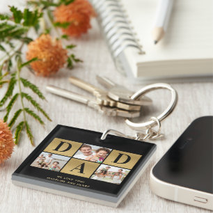 Modern Photo Collage Dad Fathers Day  Key Ring