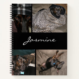 Modern Photo Collage Dog Notebook