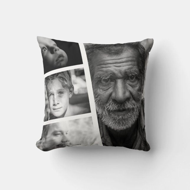 Modern Photo Collage Double Sided In Loving Memory Cushion (Front)
