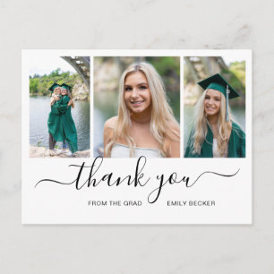 Modern Photo Collage Elegant Graduation Postcard