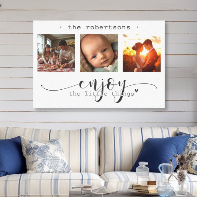 Modern Photo Collage Enjoy the Little Things Canvas Print (Creator Uploaded)
