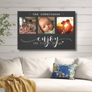 Modern Photo Collage Enjoy the Little Things Canvas Print