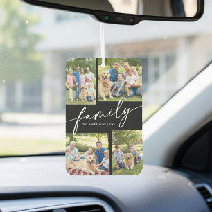 Modern Photo Collage Family Script Custom Car Air Freshener