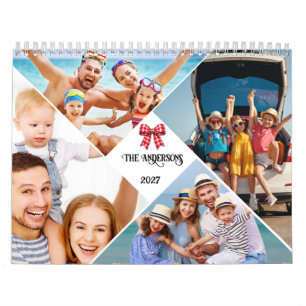 Modern Photo Collage Family Year Create Your Own Calendar