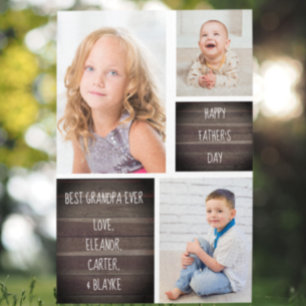 Modern Photo Collage Father's Day Card for Grandpa