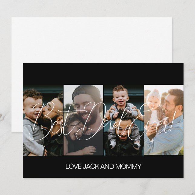 Modern Photo Collage Fathers Day  Holiday Card (Front/Back)