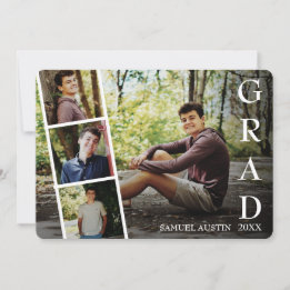 Modern Photo Collage Film Strip Graduation  Announ Announcement