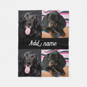 Modern Photo Collage Fleece Dog Blanket, Small Blanket