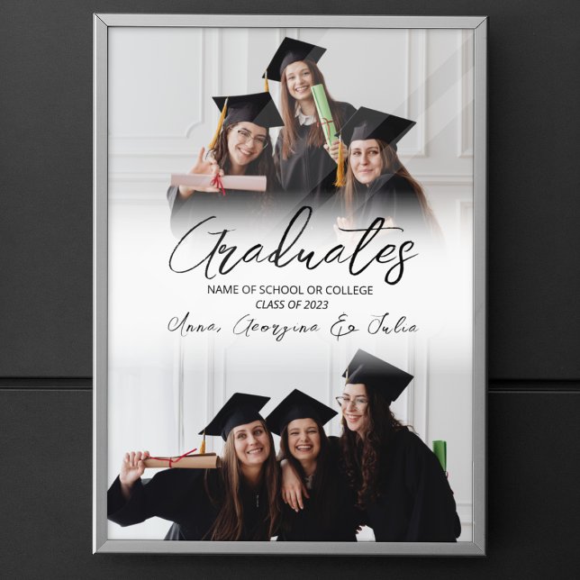 Modern Photo Collage Friends Graduation Party Poster (Creator Uploaded)