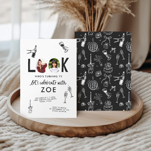 Modern Photo Collage Fun Hand-Drawn Birthday Invitation