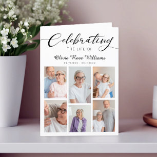 Modern Photo Collage Funeral Memorial Programme