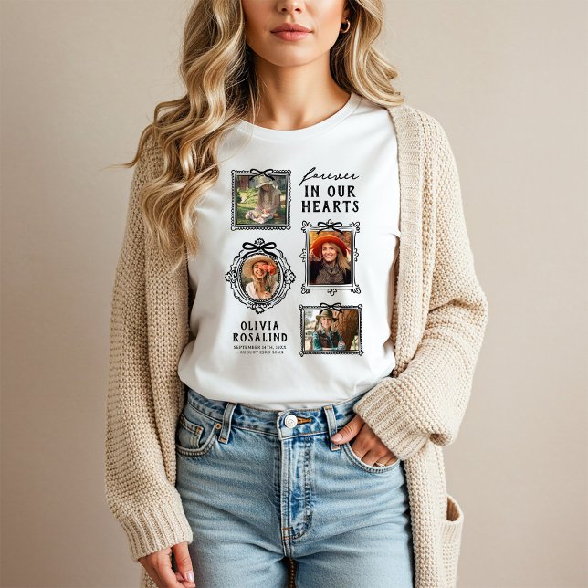 Modern Photo Collage Funeral Memorial T-Shirt (Creator Uploaded)