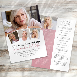 Modern Photo Collage Funeral Order of Service Programme