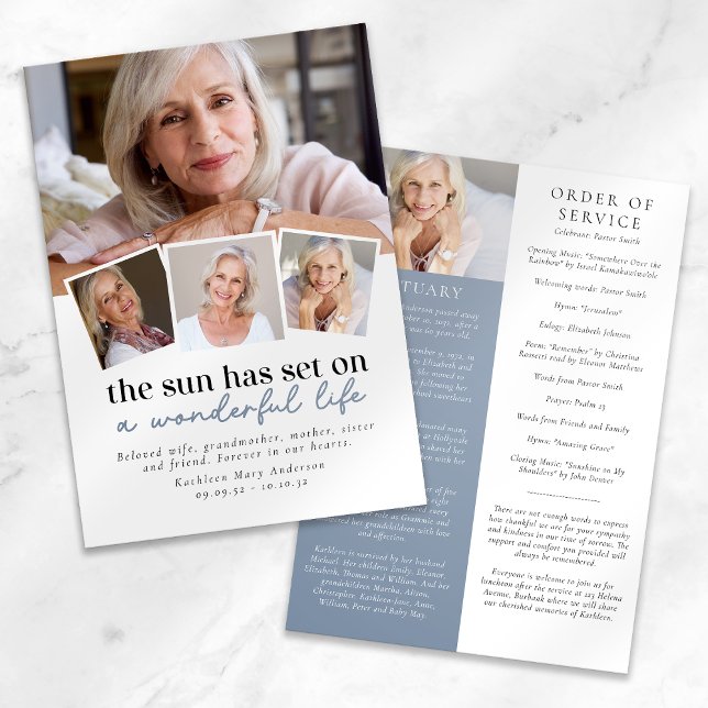 Modern Photo Collage Funeral Order of Service Programme (Creator Uploaded)